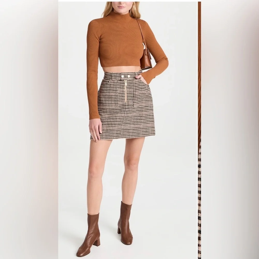 Scotch & Soda Miniskirt In Heritage Check Brown . Size L